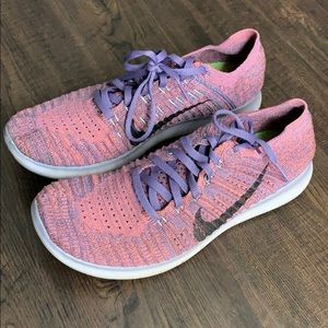 Pink/purple Nike Flyknits, size 9.5, lightly worn